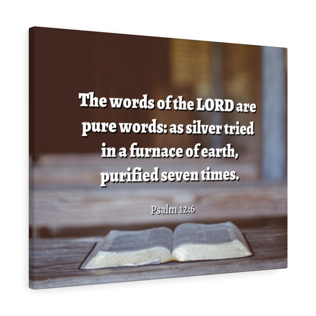 Scripture Walls Pure Words Psalm 12:6 Bible Verse Canvas Christian Wall Art Ready to Hang Unframed-Express Your Love Gifts