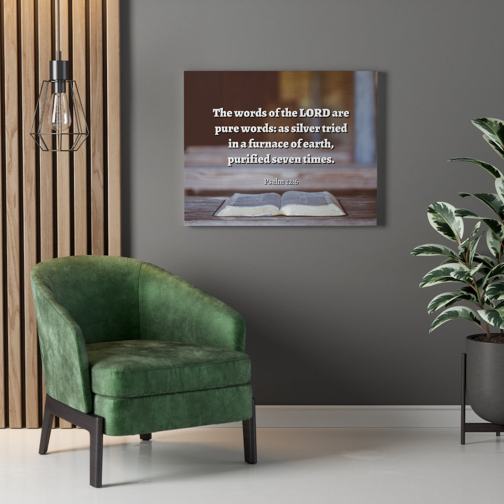Scripture Walls Pure Words Psalm 12:6 Bible Verse Canvas Christian Wall Art Ready to Hang Unframed-Express Your Love Gifts