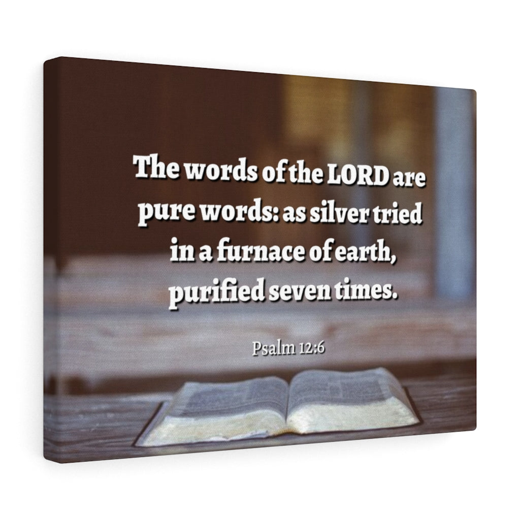 Scripture Walls Pure Words Psalm 12:6 Bible Verse Canvas Christian Wall Art Ready to Hang Unframed-Express Your Love Gifts