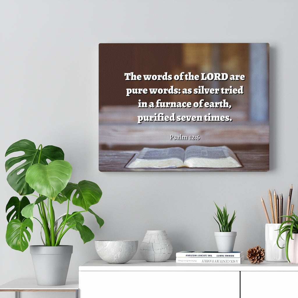 Scripture Walls Pure Words Psalm 12:6 Bible Verse Canvas Christian Wall Art Ready to Hang Unframed-Express Your Love Gifts
