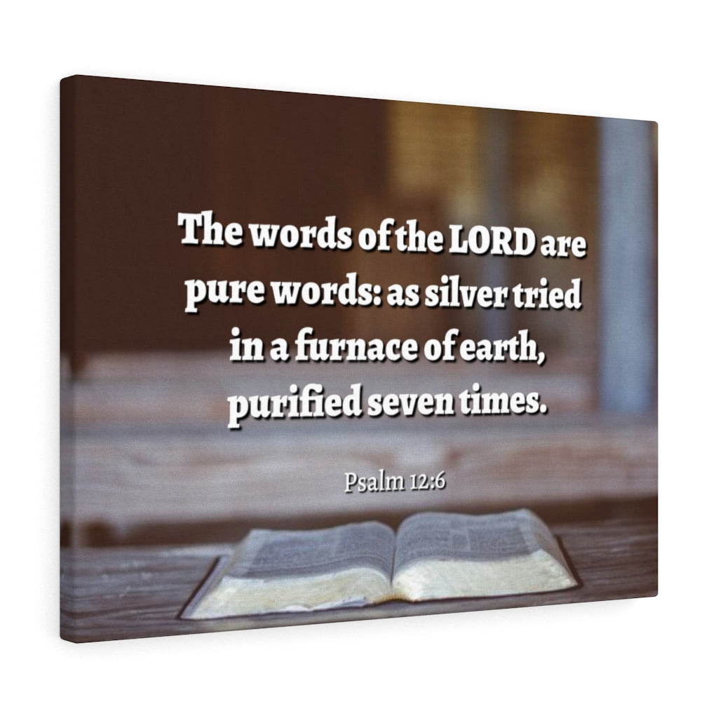 Scripture Walls Pure Words Psalm 12:6 Bible Verse Canvas Christian Wall Art Ready to Hang Unframed-Express Your Love Gifts