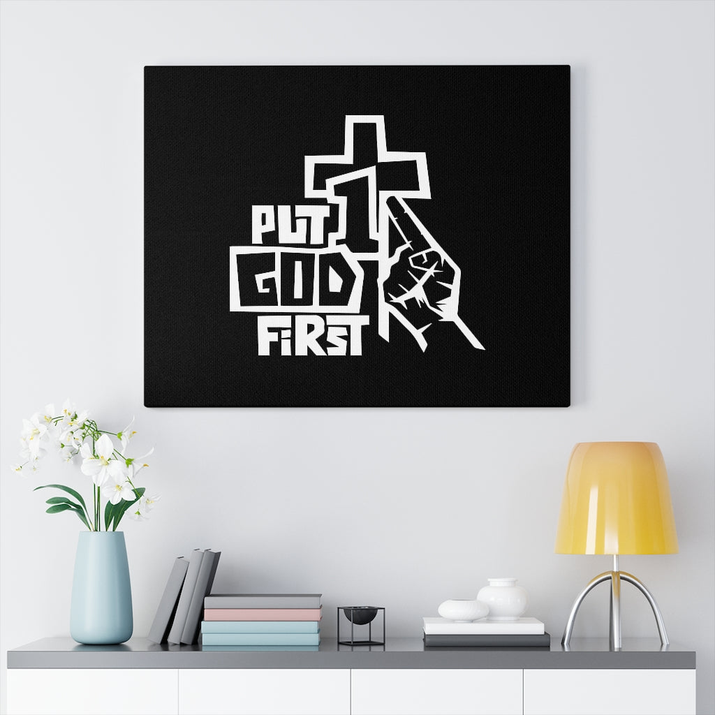 Scripture Walls Put God First Cross 1 Bible Verse Canvas Christian Wall Art Ready to Hang Unframed-Express Your Love Gifts