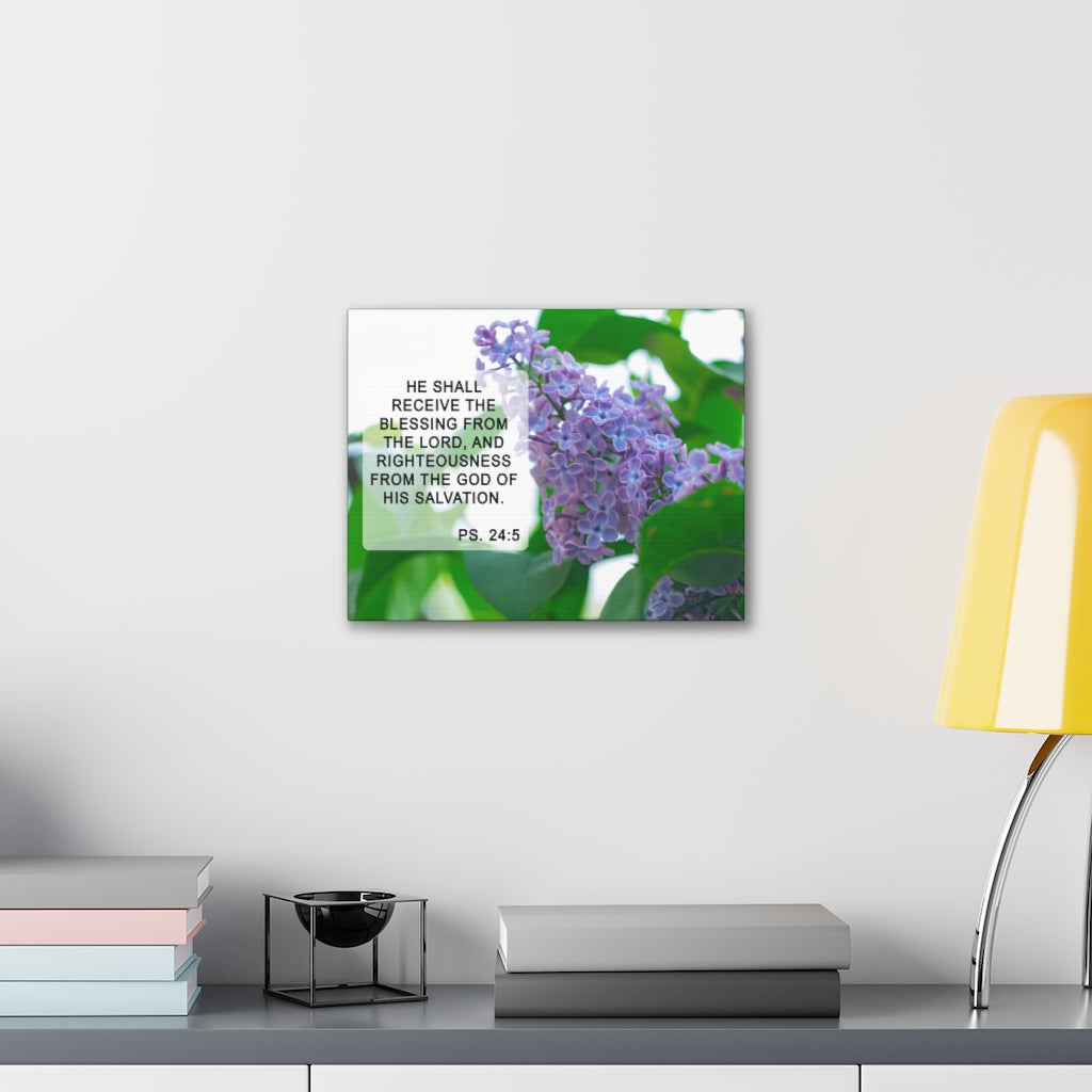 Scripture Walls Receive The Blessing Psalm 24:5 Bible Verse Canvas Christian Wall Art Ready to Hang Unframed-Express Your Love Gifts