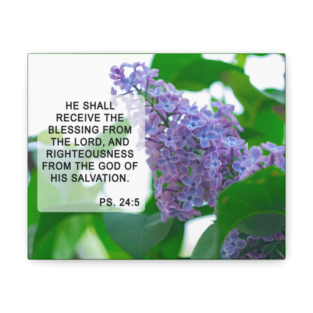 Scripture Walls Receive The Blessing Psalm 24:5 Bible Verse Canvas Christian Wall Art Ready to Hang Unframed-Express Your Love Gifts