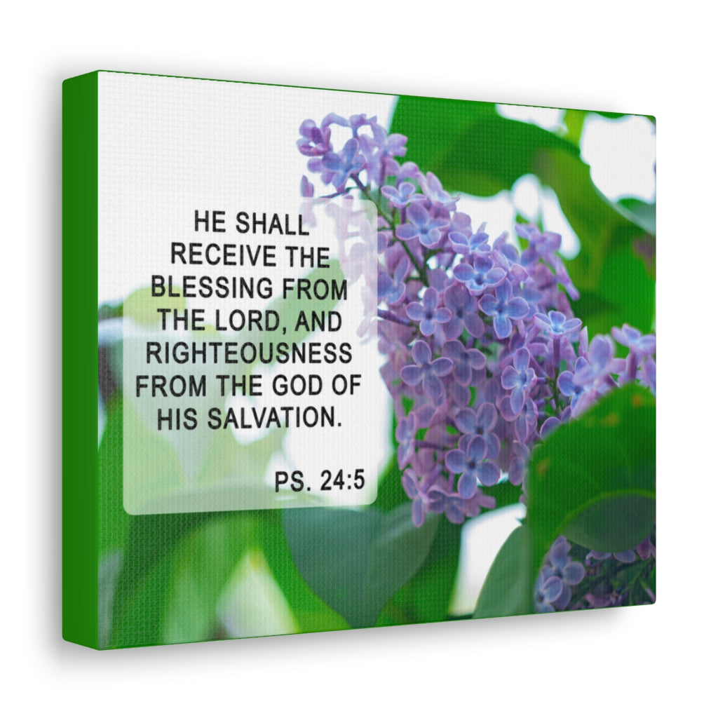 Scripture Walls Receive The Blessing Psalm 24:5 Bible Verse Canvas Christian Wall Art Ready to Hang Unframed-Express Your Love Gifts