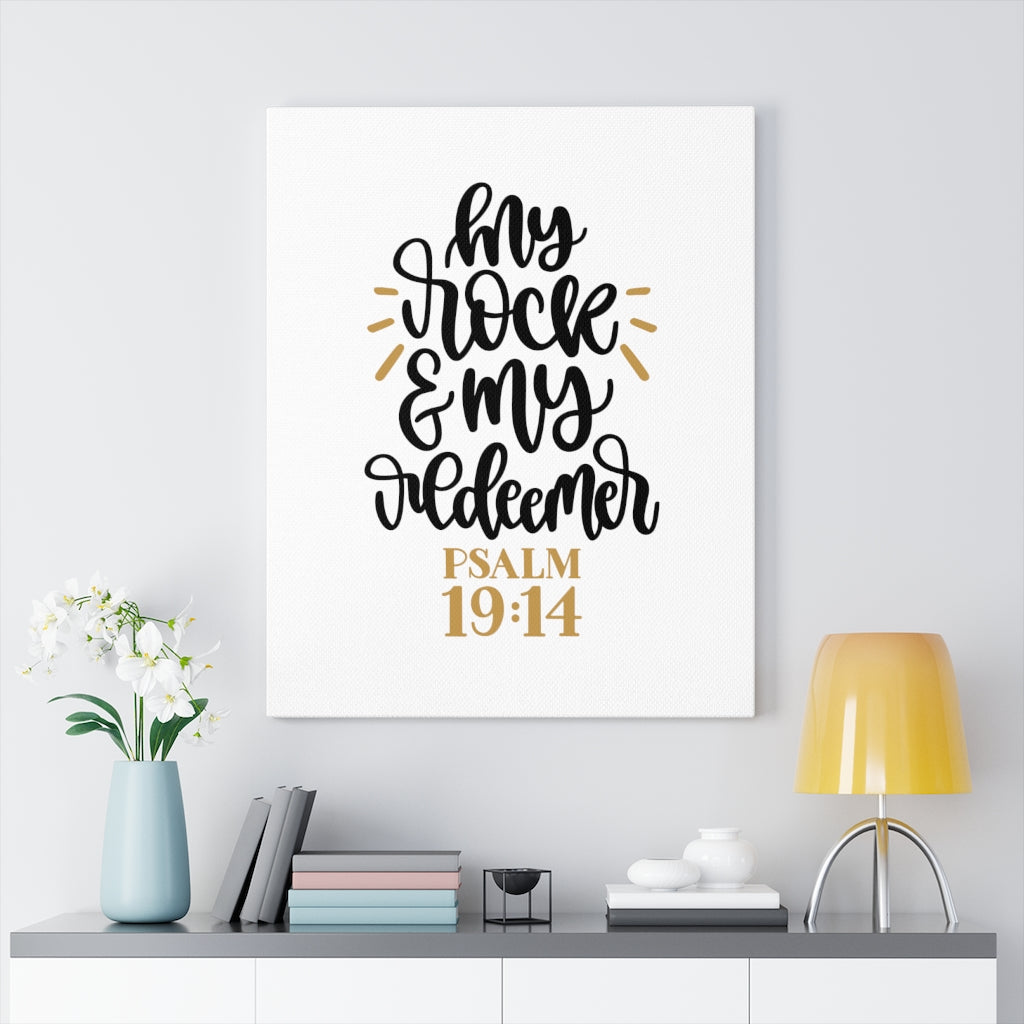 Scripture Walls Redeemed Psalm 19:14 Bible Verse Canvas Christian Wall Art Ready to Hang Unframed-Express Your Love Gifts