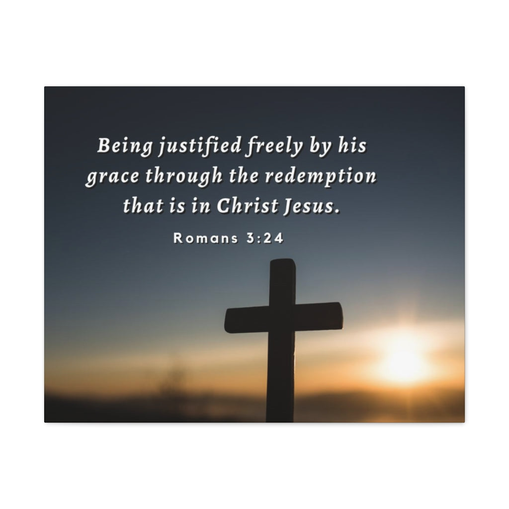 Scripture Walls Redeemed Romans 3:24 Bible Verse Canvas Christian Wall Art Ready to Hang Unframed-Express Your Love Gifts