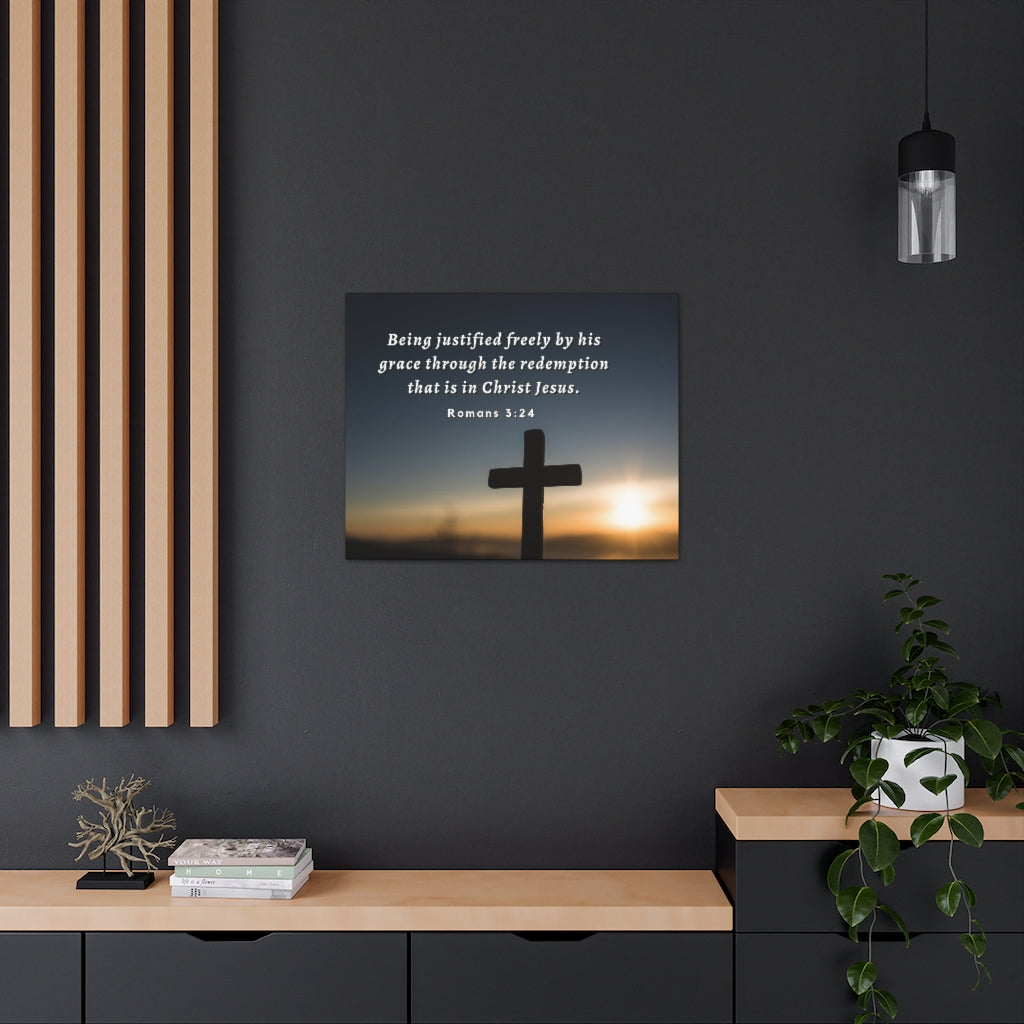 Scripture Walls Redeemed Romans 3:24 Bible Verse Canvas Christian Wall Art Ready to Hang Unframed-Express Your Love Gifts