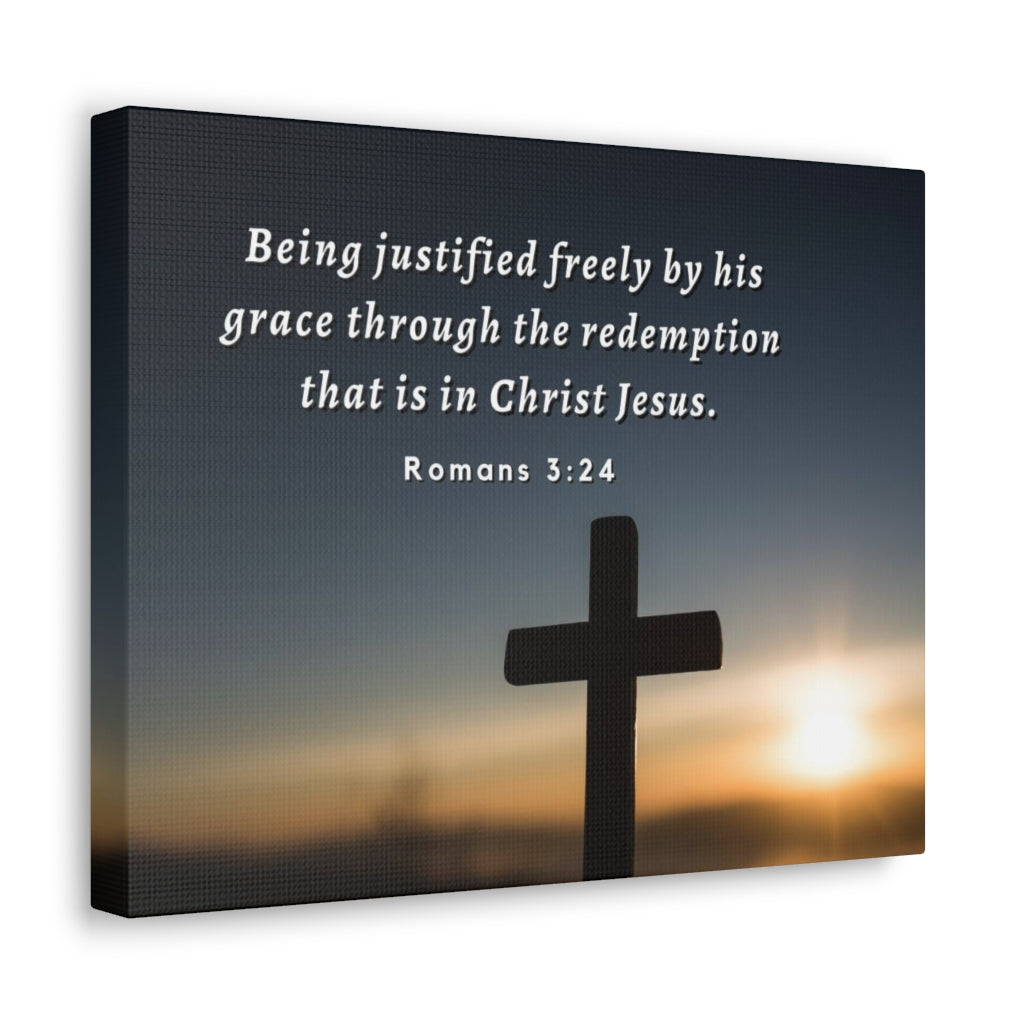 Scripture Walls Redeemed Romans 3:24 Bible Verse Canvas Christian Wall Art Ready to Hang Unframed-Express Your Love Gifts