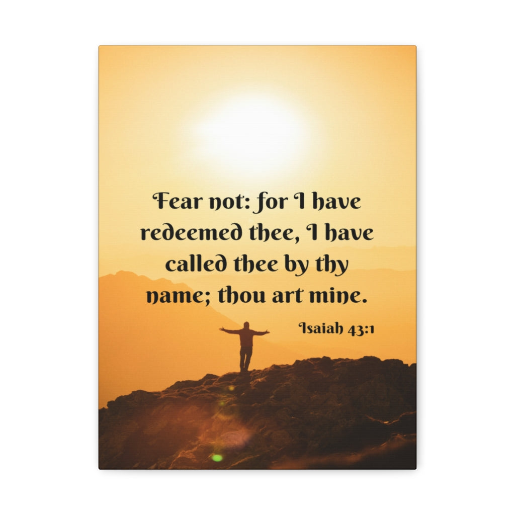 Scripture Walls Redeemed Thee Isaiah 43:1 Bible Verse Canvas Christian Wall Art Ready to Hang Unframed-Express Your Love Gifts
