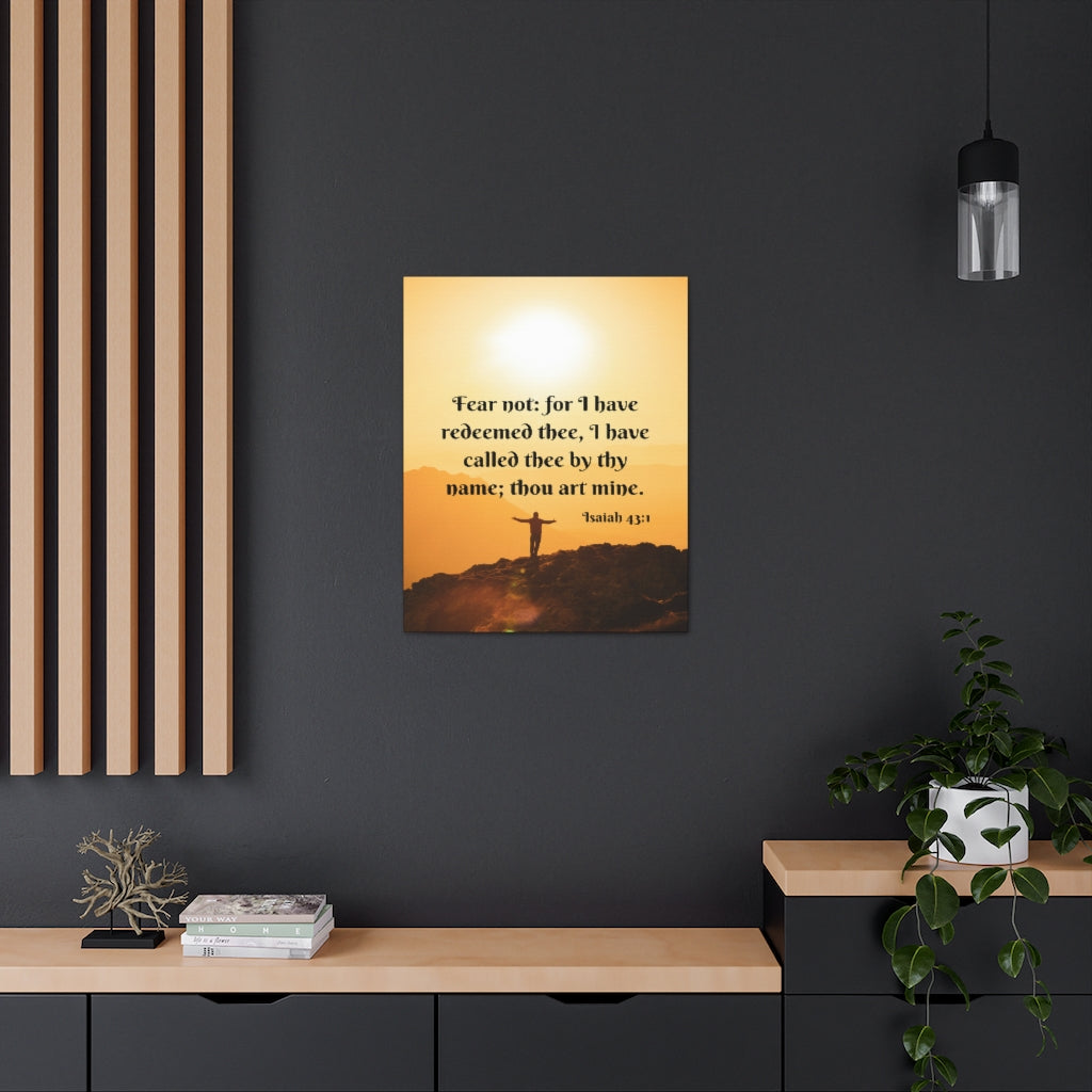 Scripture Walls Redeemed Thee Isaiah 43:1 Bible Verse Canvas Christian Wall Art Ready to Hang Unframed-Express Your Love Gifts