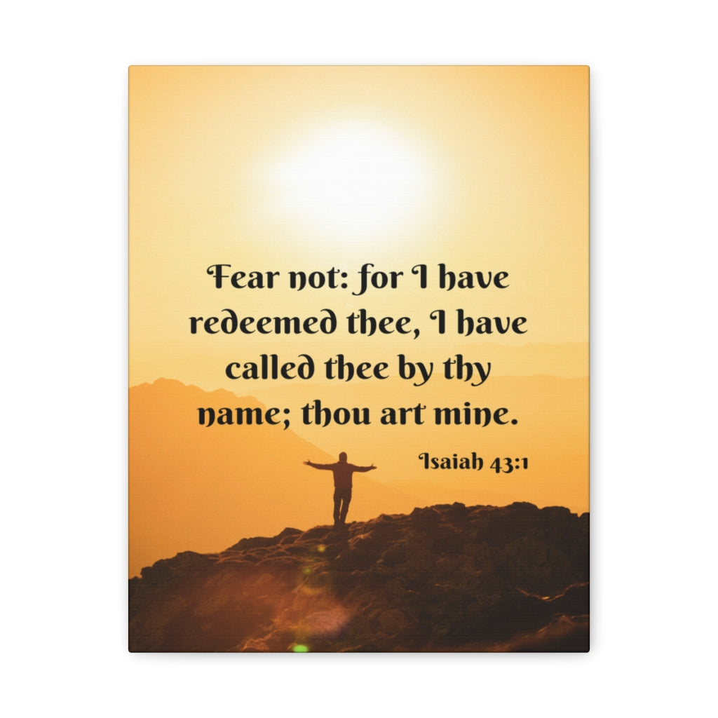 Scripture Walls Redeemed Thee Isaiah 43:1 Bible Verse Canvas Christian Wall Art Ready to Hang Unframed-Express Your Love Gifts