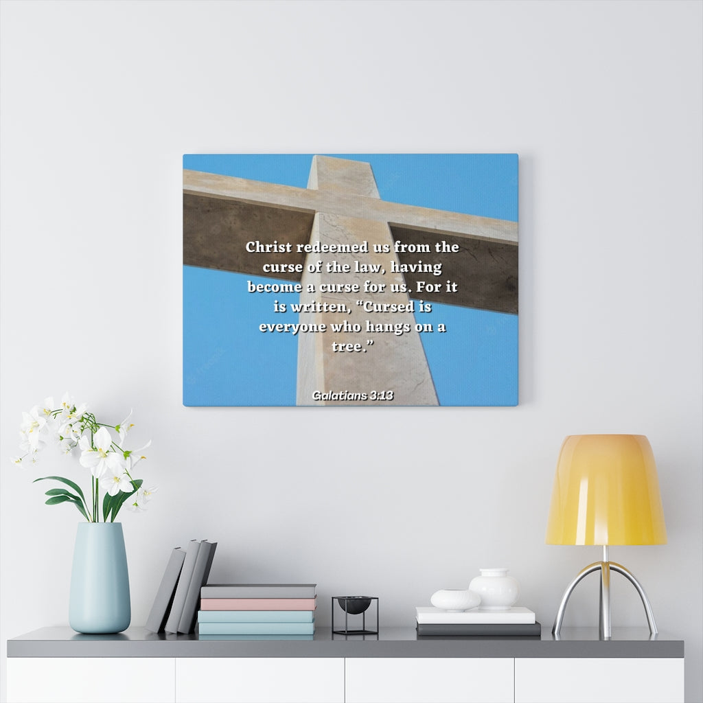 Scripture Walls Redeemed Us Galatians 3:13 Bible Verse Canvas Christian Wall Art Ready to Hang Unframed-Express Your Love Gifts