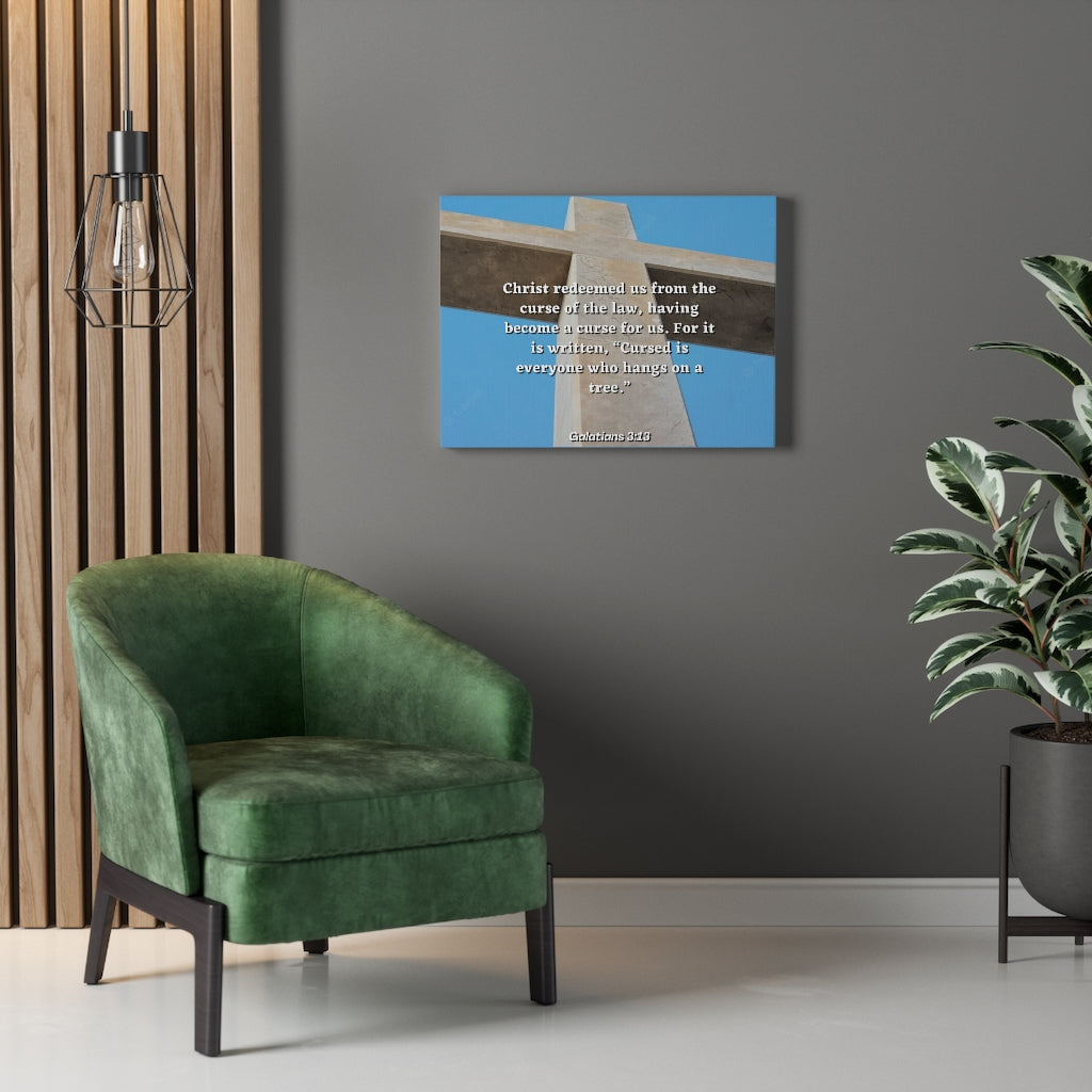 Scripture Walls Redeemed Us Galatians 3:13 Bible Verse Canvas Christian Wall Art Ready to Hang Unframed-Express Your Love Gifts
