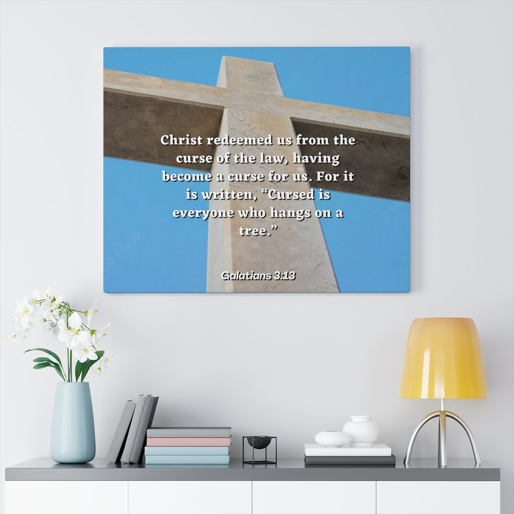 Scripture Walls Redeemed Us Galatians 3:13 Bible Verse Canvas Christian Wall Art Ready to Hang Unframed-Express Your Love Gifts