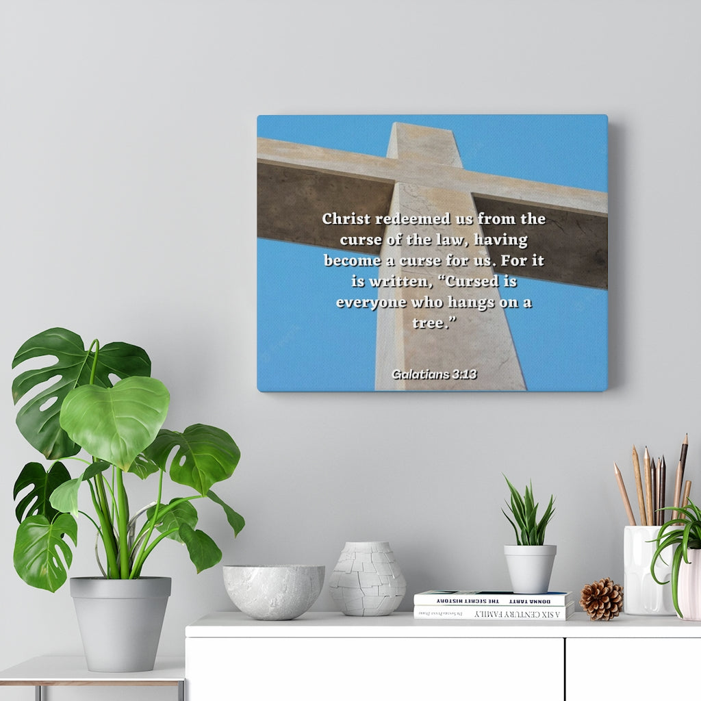 Scripture Walls Redeemed Us Galatians 3:13 Bible Verse Canvas Christian Wall Art Ready to Hang Unframed-Express Your Love Gifts
