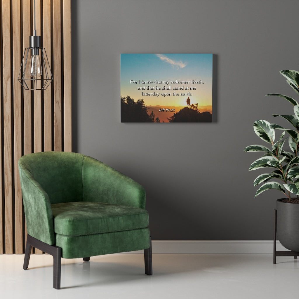 Scripture Walls Redeemer Liveth Job 19:25 Bible Verse Canvas Christian Wall Art Ready to Hang Unframed-Express Your Love Gifts