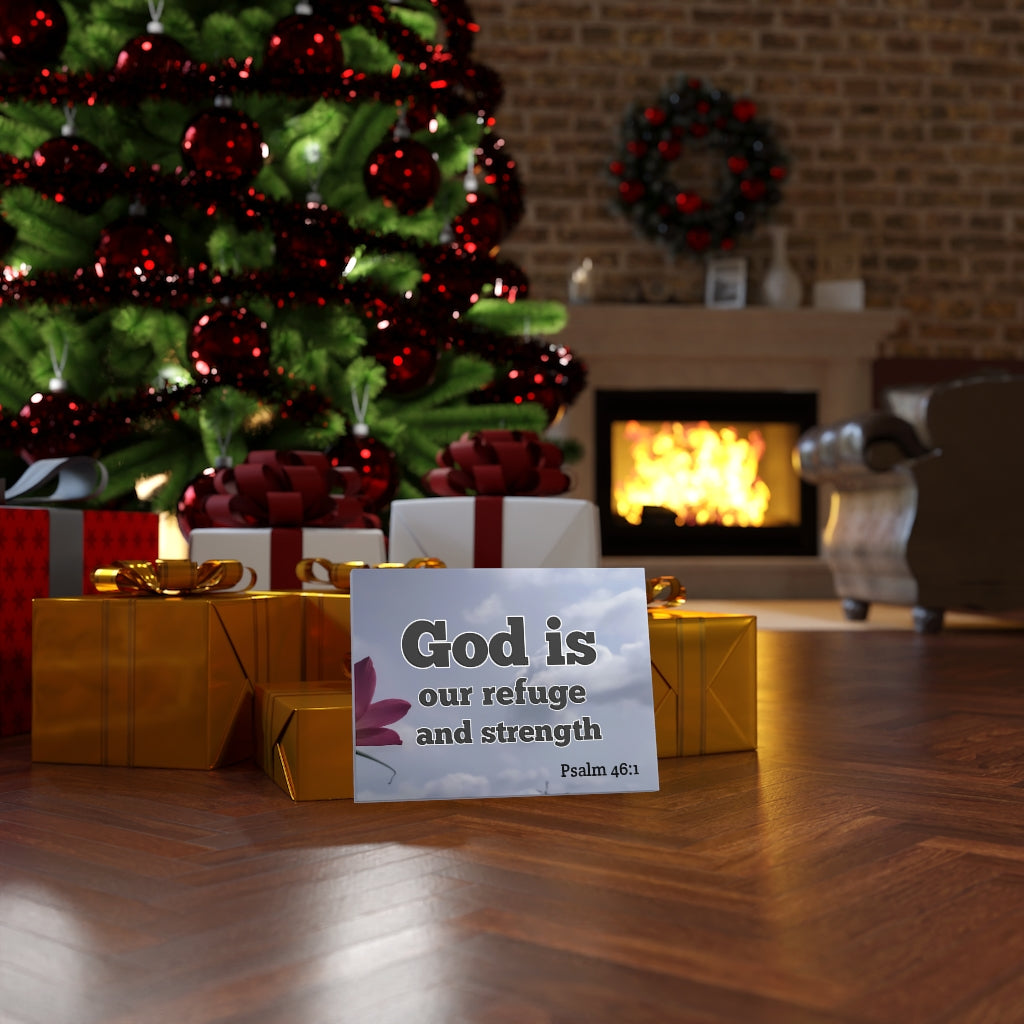 Scripture Walls Refuge And Strength Psalm 46:1 Bible Verse Canvas Christian Wall Art Ready to Hang Unframed-Express Your Love Gifts