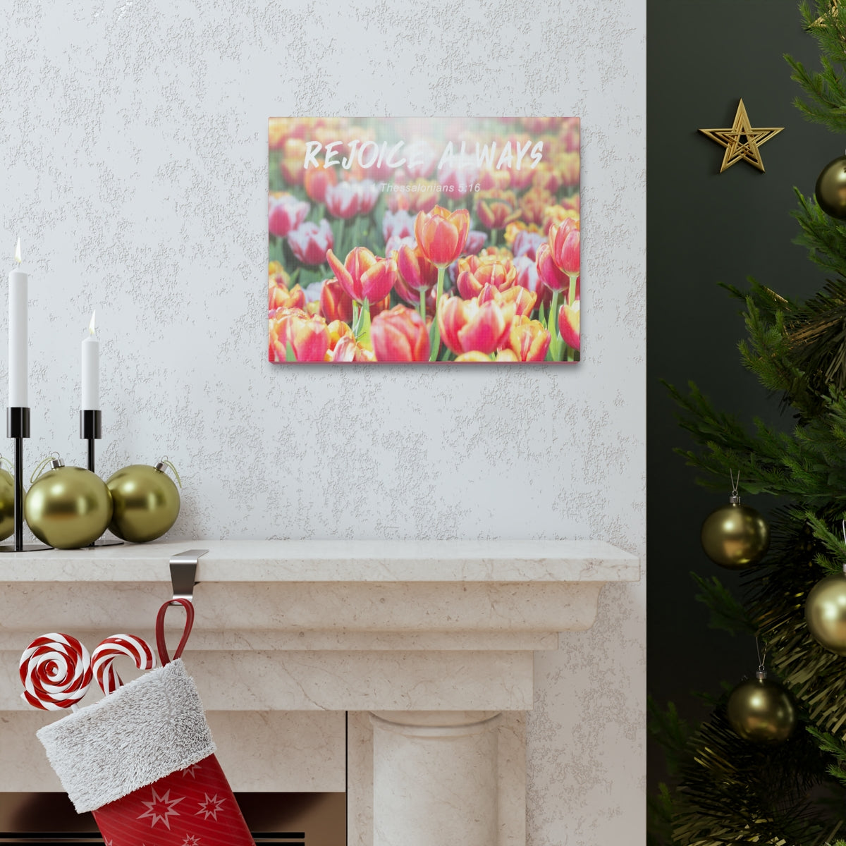 Scripture Walls Rejoice Always 1 Thessalonians 5:16 Bible Verse Canvas Christian Wall Art Bible Verse Print Ready To Hang Unframed-Express Your Love Gifts