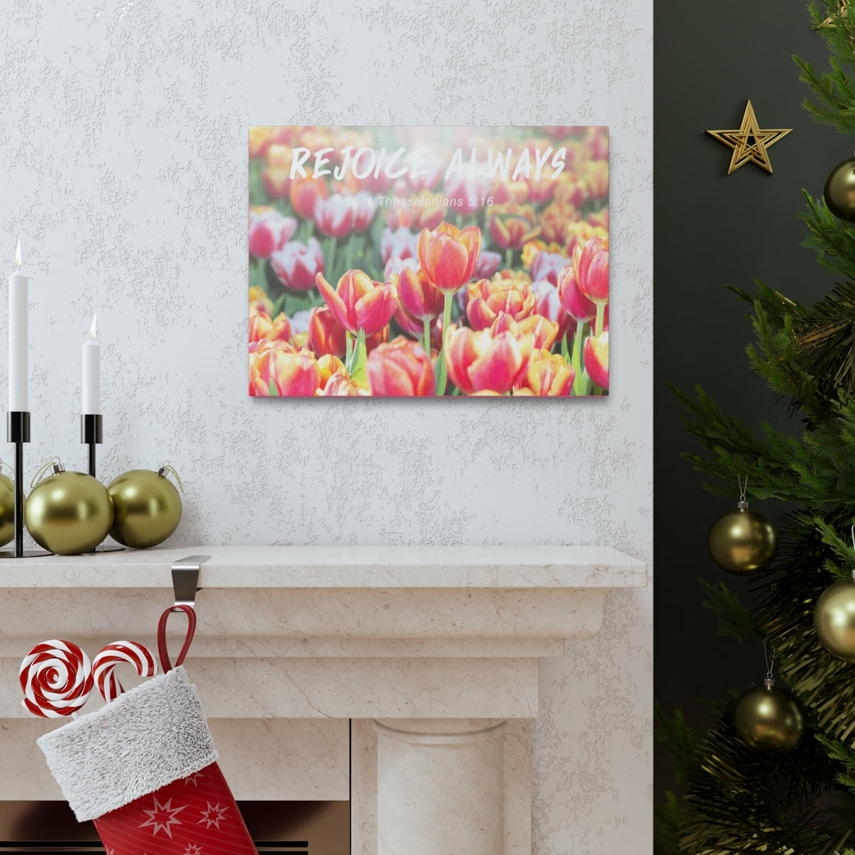 Scripture Walls Rejoice Always 1 Thessalonians 5:16 Bible Verse Canvas Christian Wall Art Bible Verse Print Ready To Hang Unframed-Express Your Love Gifts
