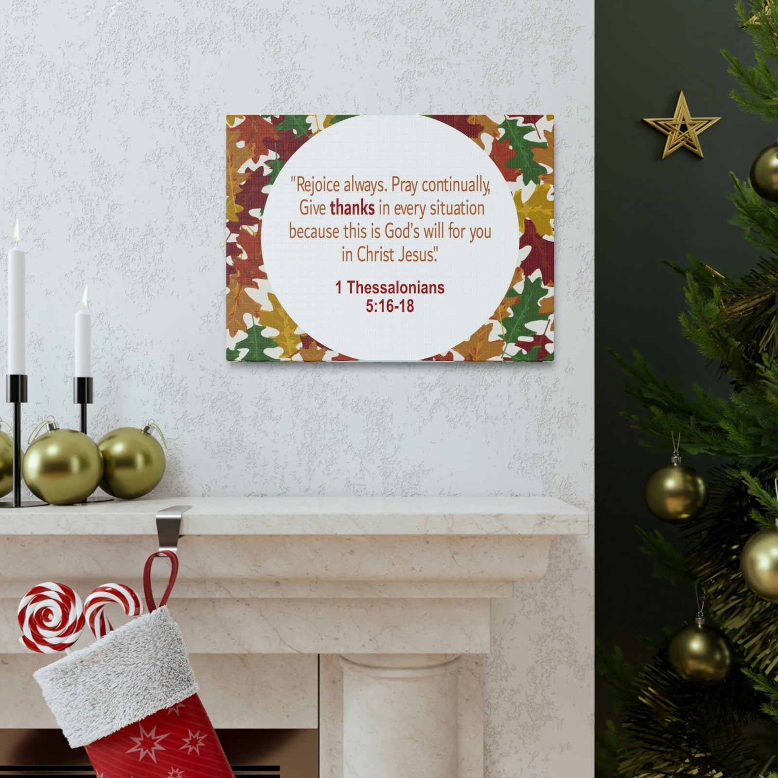 Scripture Walls Rejoice Always 1 Thessalonians 5:16 Bible Verse Canvas Christian Wall Art Ready to Hang Unframed-Express Your Love Gifts
