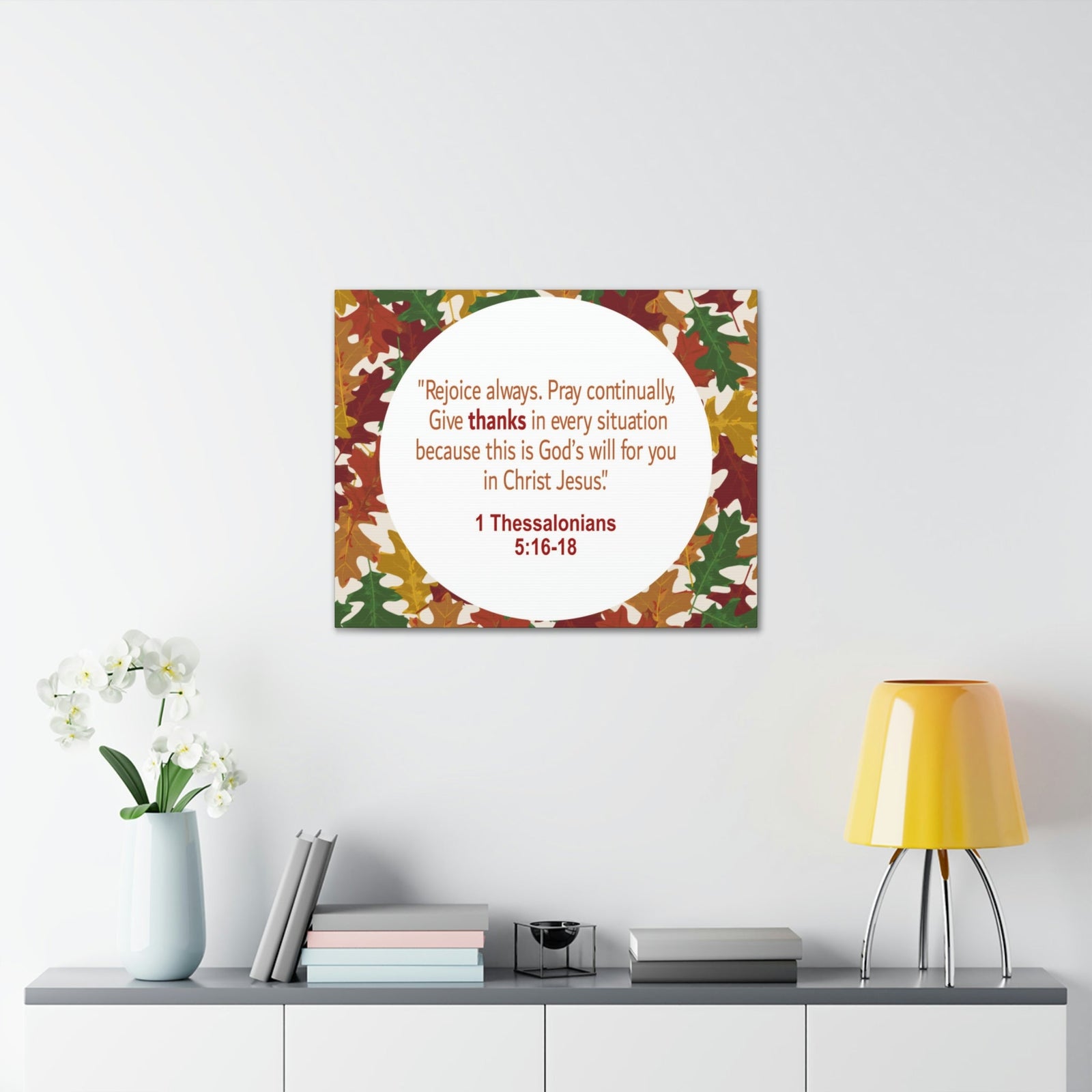 Scripture Walls Rejoice Always 1 Thessalonians 5:16 Bible Verse Canvas Christian Wall Art Ready to Hang Unframed-Express Your Love Gifts