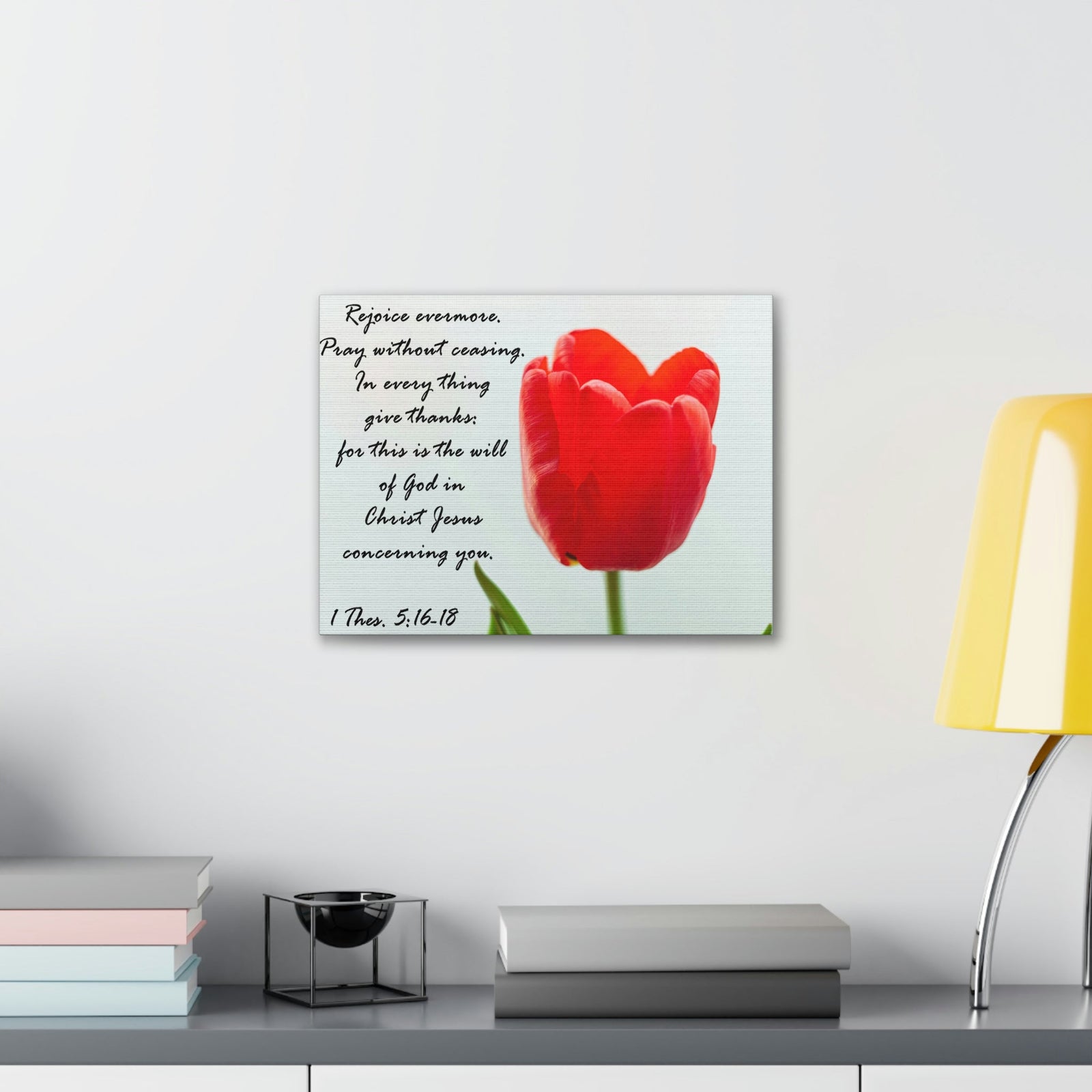 Scripture Walls Rejoice Evermore 1 Thes. 5:17 Bible Verse Canvas Christian Wall Art Ready to Hang Unframed-Express Your Love Gifts