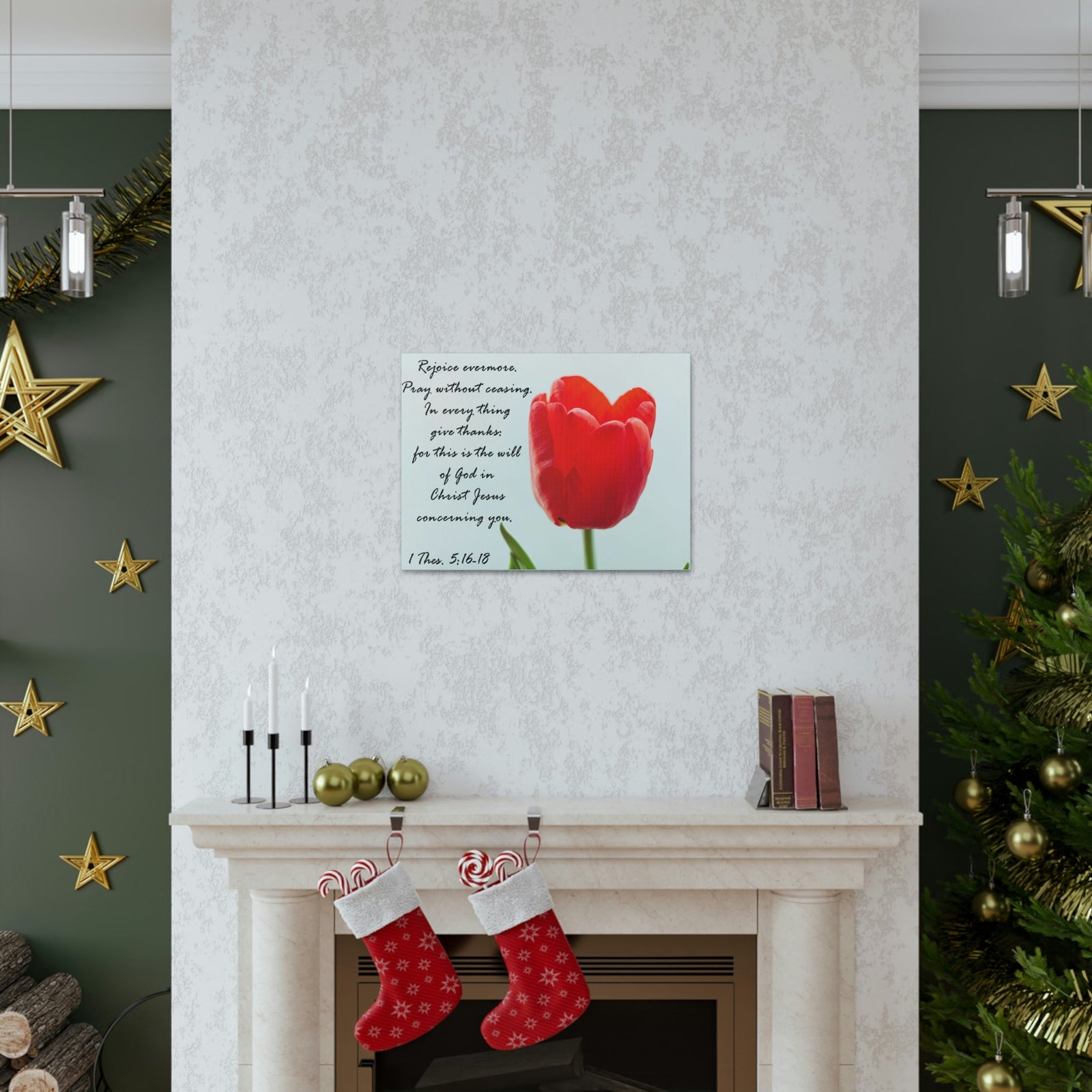 Scripture Walls Rejoice Evermore 1 Thes. 5:17 Bible Verse Canvas Christian Wall Art Ready to Hang Unframed-Express Your Love Gifts