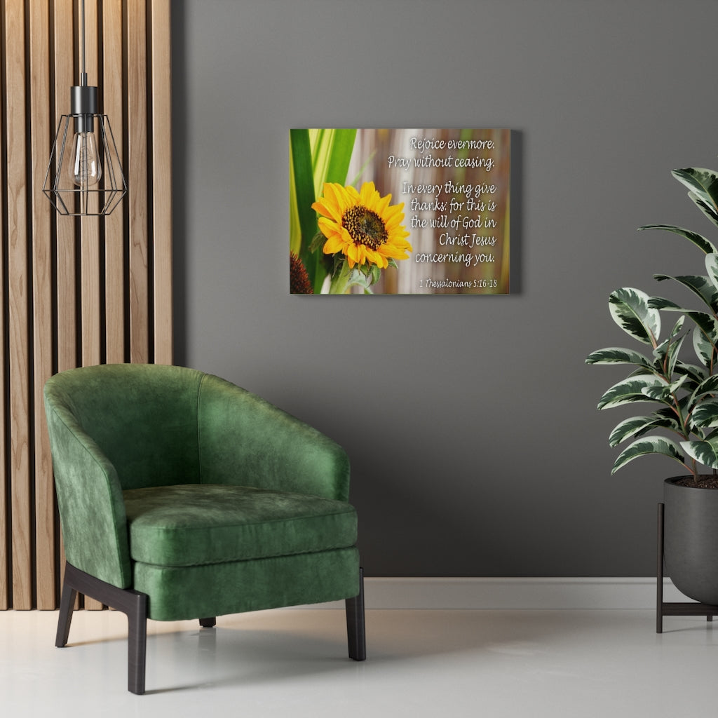 Scripture Walls Rejoice Evermore 1 Thessalonians 5:16-18Bible Verse Canvas Christian Wall Art Ready to Hang Unframed-Express Your Love Gifts