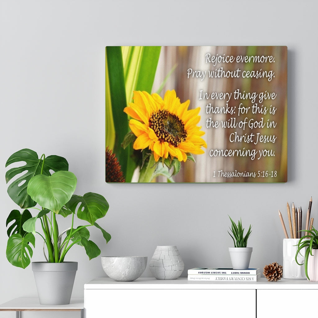 Scripture Walls Rejoice Evermore 1 Thessalonians 5:16-18Bible Verse Canvas Christian Wall Art Ready to Hang Unframed-Express Your Love Gifts