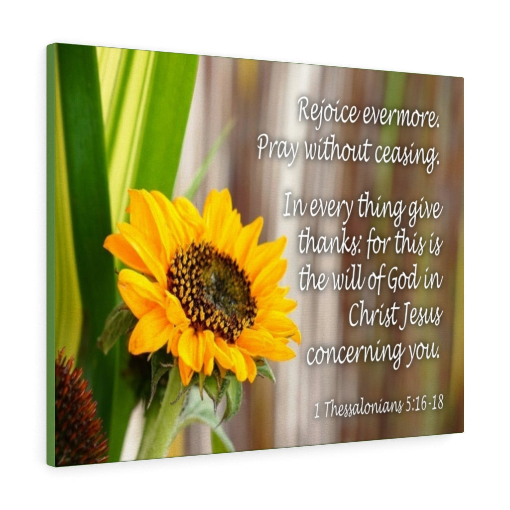 Scripture Walls Rejoice Evermore 1 Thessalonians 5:16-18Bible Verse Canvas Christian Wall Art Ready to Hang Unframed-Express Your Love Gifts