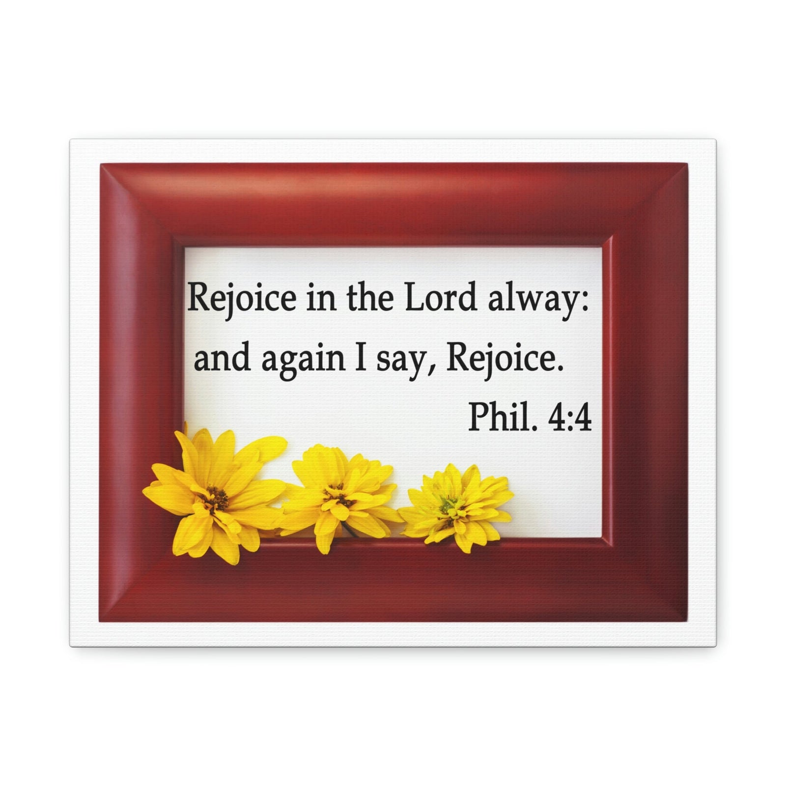 Scripture Walls Rejoice In The Lord Frame Philippians 4:4 Bible Verse Canvas Christian Wall Art Ready to Hang Unframed-Express Your Love Gifts