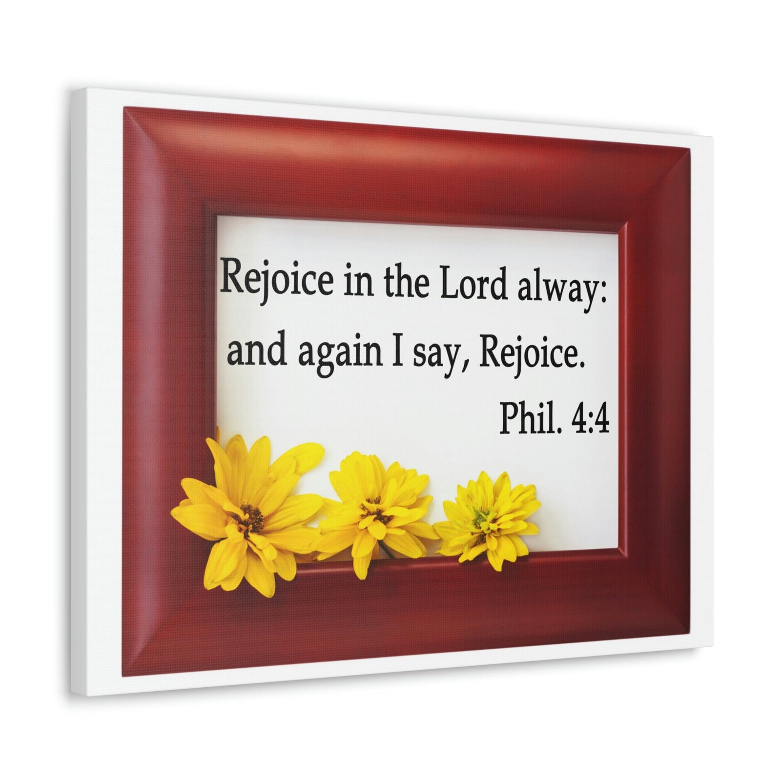 Scripture Walls Rejoice In The Lord Frame Philippians 4:4 Bible Verse Canvas Christian Wall Art Ready to Hang Unframed-Express Your Love Gifts