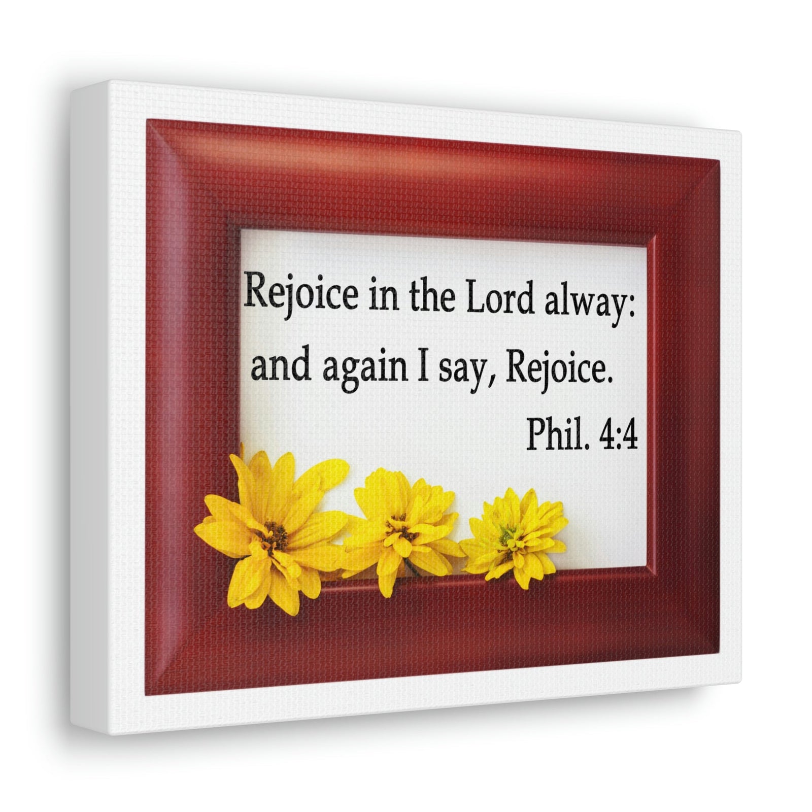 Scripture Walls Rejoice In The Lord Frame Philippians 4:4 Bible Verse Canvas Christian Wall Art Ready to Hang Unframed-Express Your Love Gifts