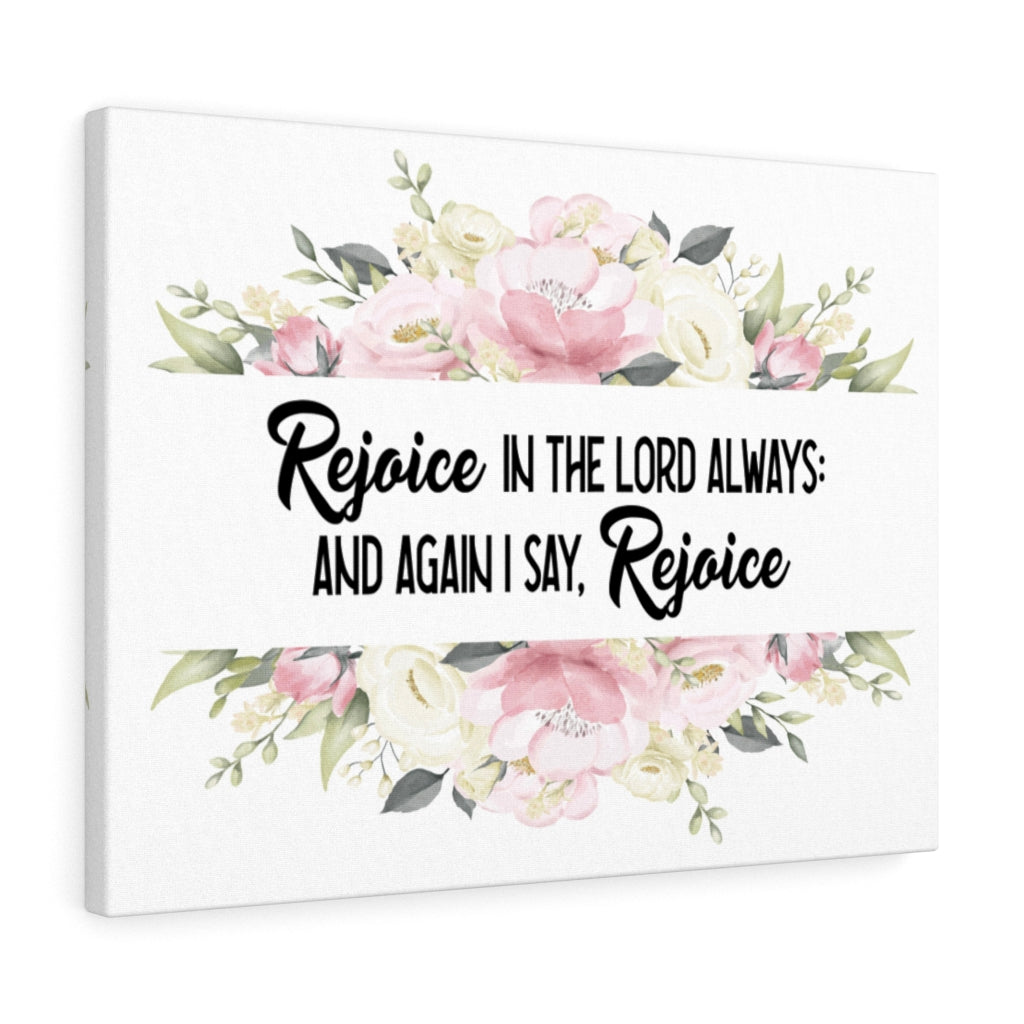 Scripture Walls Rejoice in the Lord Philippians 4:4 Bible Verse Canvas Christian Wall Art Ready to Hang Unframed-Express Your Love Gifts