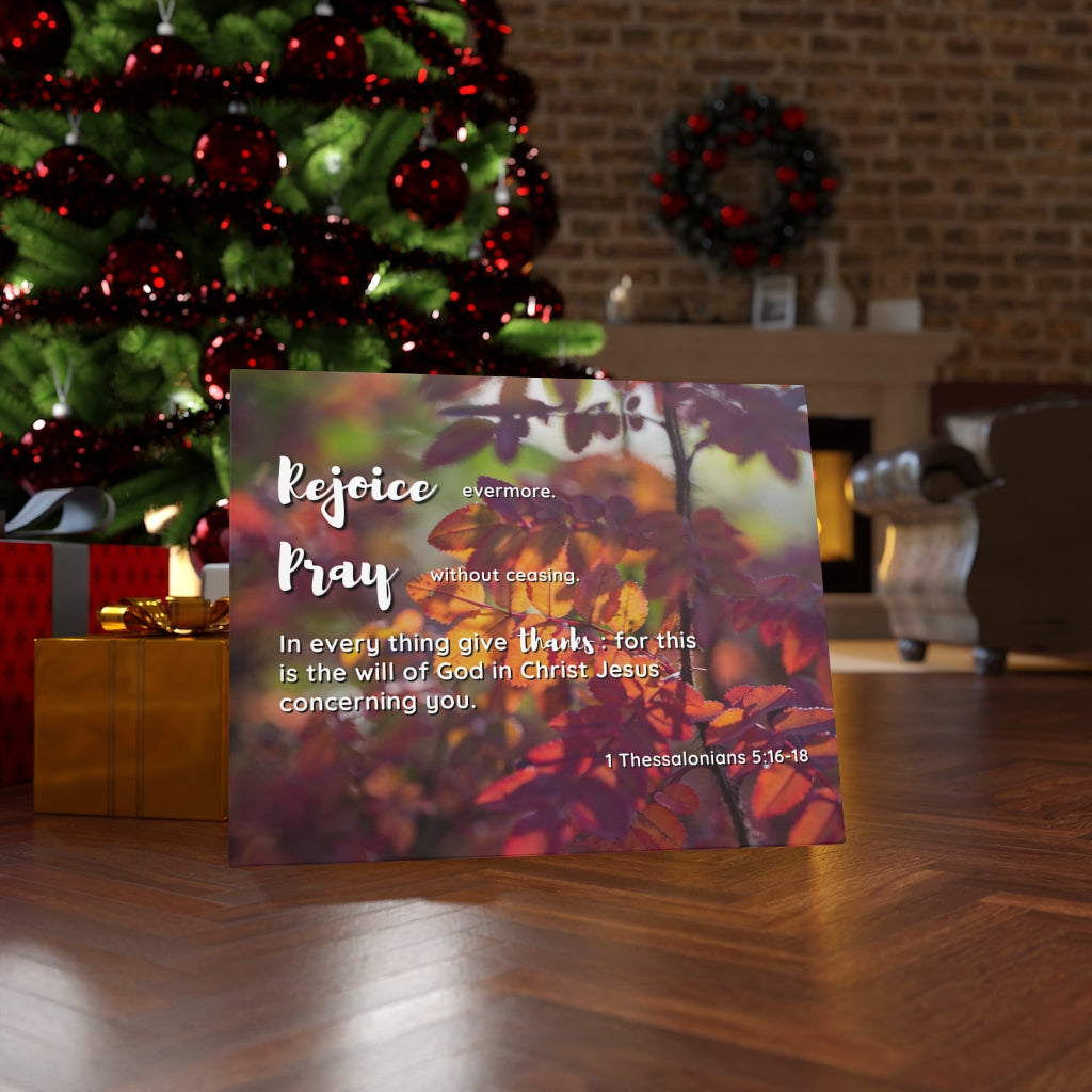 Scripture Walls Rejoice Pray Thanks 1 Thessalonians 5:16 - 18 Bible Verse Canvas Christian Wall Art Ready to Hang Unframed-Express Your Love Gifts
