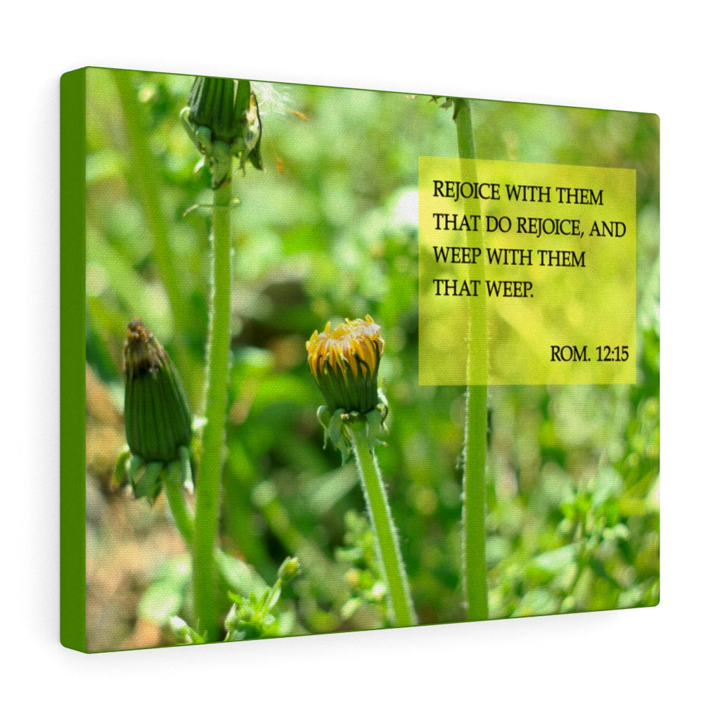 Scripture Walls Rejoice With Them Rom 12:15 Bible Verse Canvas Christian Wall Art Ready to Hang Unframed-Express Your Love Gifts