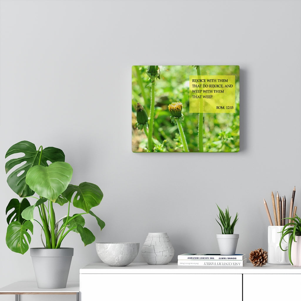 Scripture Walls Rejoice With Them Rom 12:15 Bible Verse Canvas Christian Wall Art Ready to Hang Unframed-Express Your Love Gifts