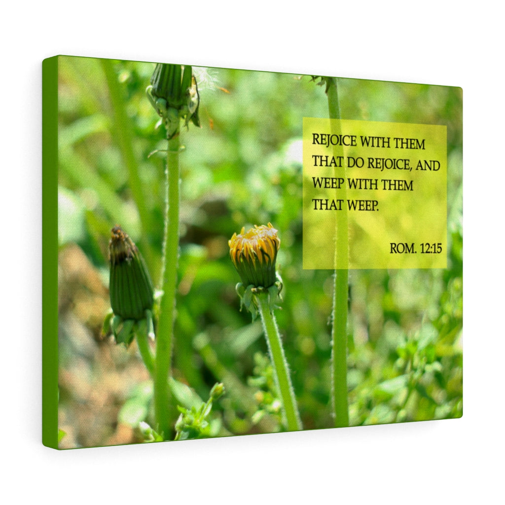 Scripture Walls Rejoice With Them Rom 12:15 Bible Verse Canvas Christian Wall Art Ready to Hang Unframed-Express Your Love Gifts