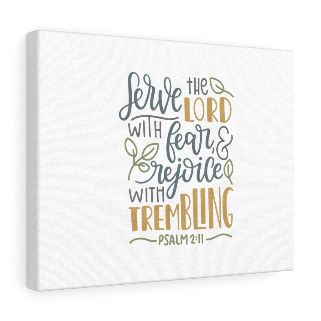 Scripture Walls Rejoice With Trembling Psalm 2:11 Bible Verse Canvas Christian Wall Art Ready to Hang Unframed-Express Your Love Gifts