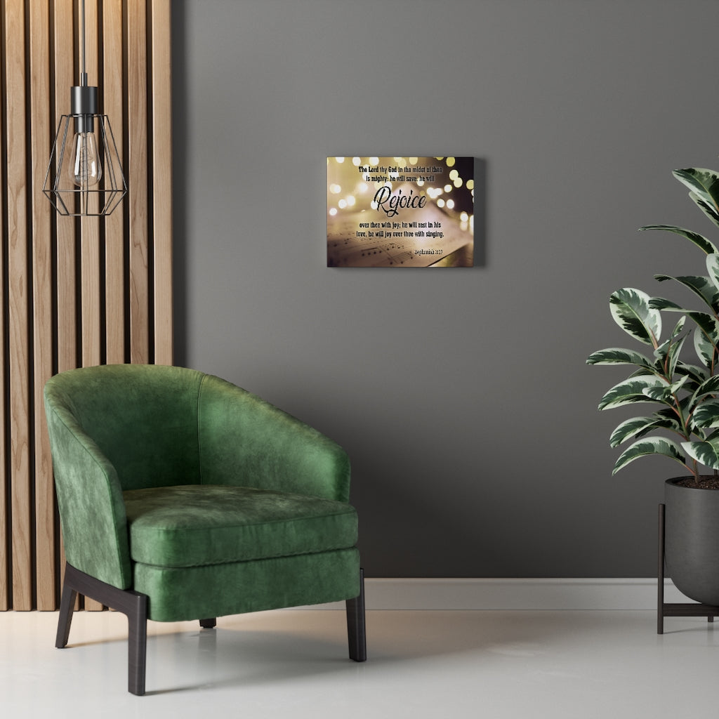 Scripture Walls Rejoice Zephaniah 3:17 Christian Home Decor Bible Art Unframed-Express Your Love Gifts