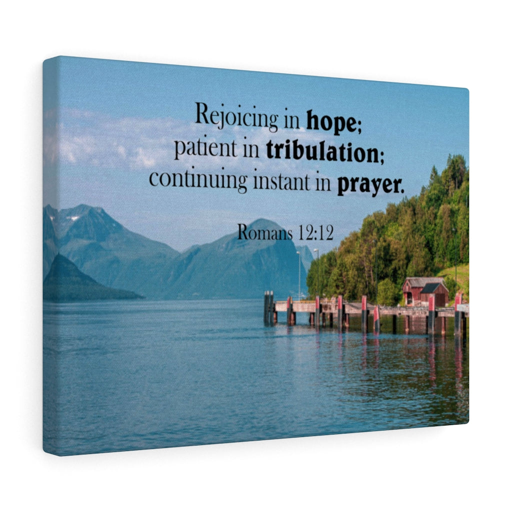 Scripture Walls Rejoicing in Hope Romans 12:12 Bible Verse Canvas Christian Wall Art Ready to Hang Unframed-Express Your Love Gifts