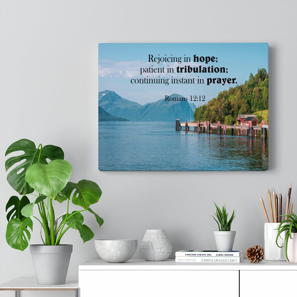 Scripture Walls Rejoicing in Hope Romans 12:12 Bible Verse Canvas Christian Wall Art Ready to Hang Unframed-Express Your Love Gifts