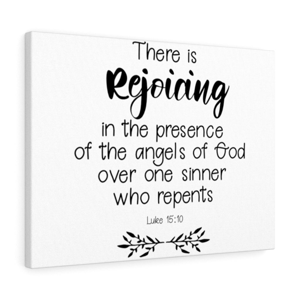 Scripture Walls Rejoicing Luke 15:10 Bible Verse Canvas Christian Wall Art Ready to Hang Unframed-Express Your Love Gifts