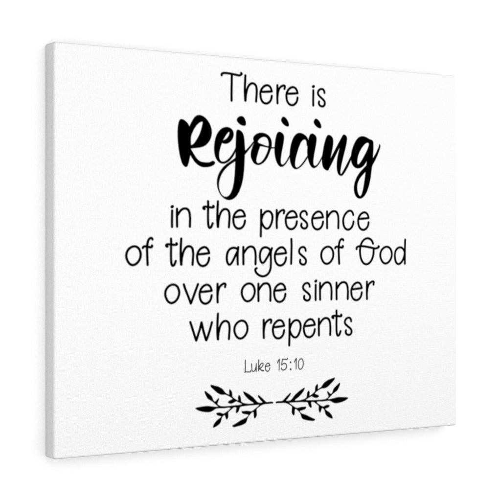 Scripture Walls Rejoicing Luke 15:10 Bible Verse Canvas Christian Wall Art Ready to Hang Unframed-Express Your Love Gifts