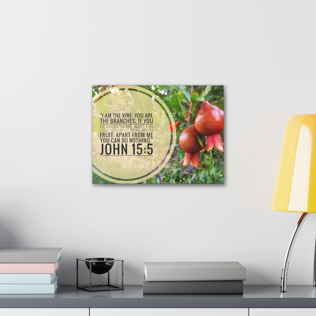 Scripture Walls Remain In Me John 15:5 Bible Verse Canvas Christian Wall Art Ready to Hang Unframed-Express Your Love Gifts
