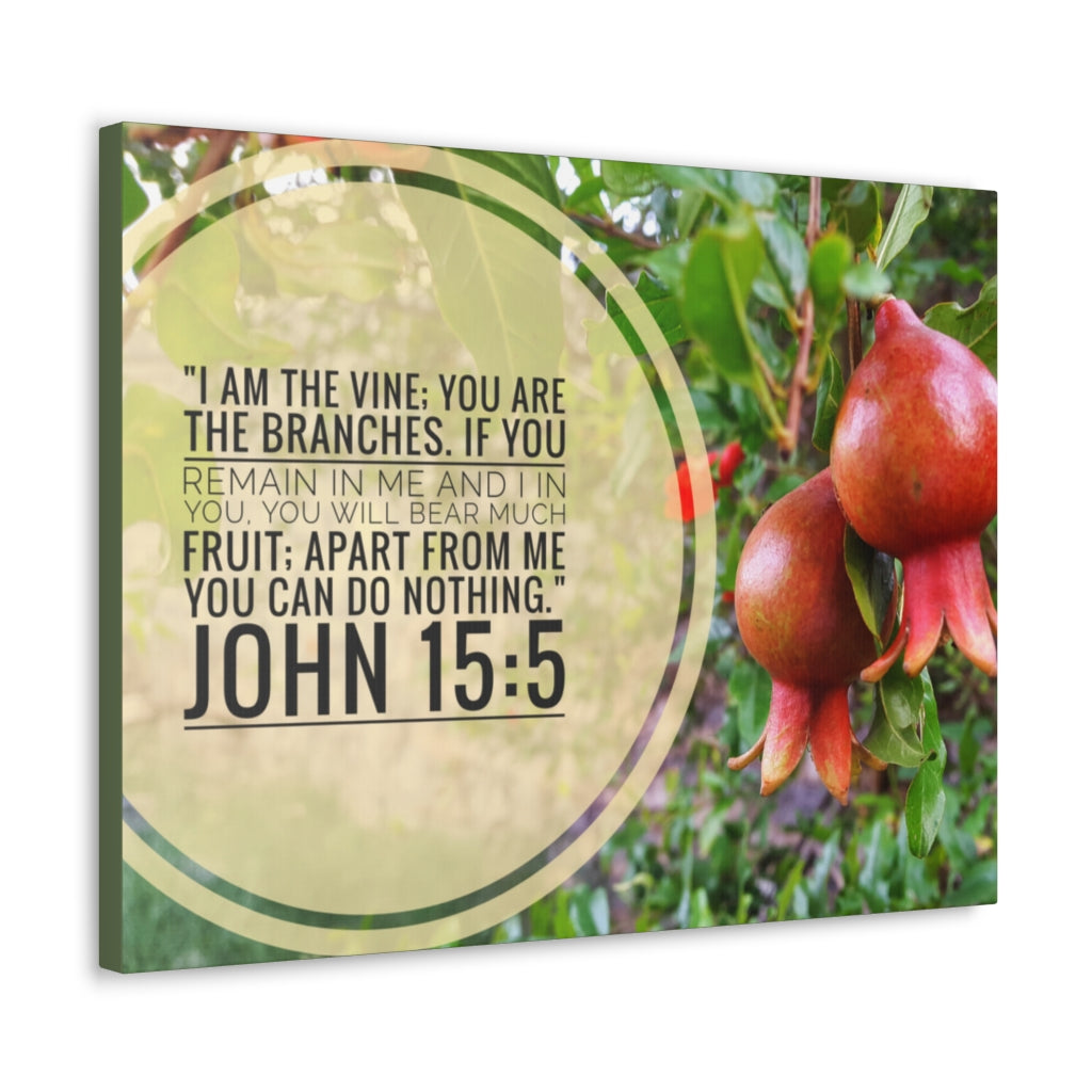 Scripture Walls Remain In Me John 15:5 Bible Verse Canvas Christian Wall Art Ready to Hang Unframed-Express Your Love Gifts