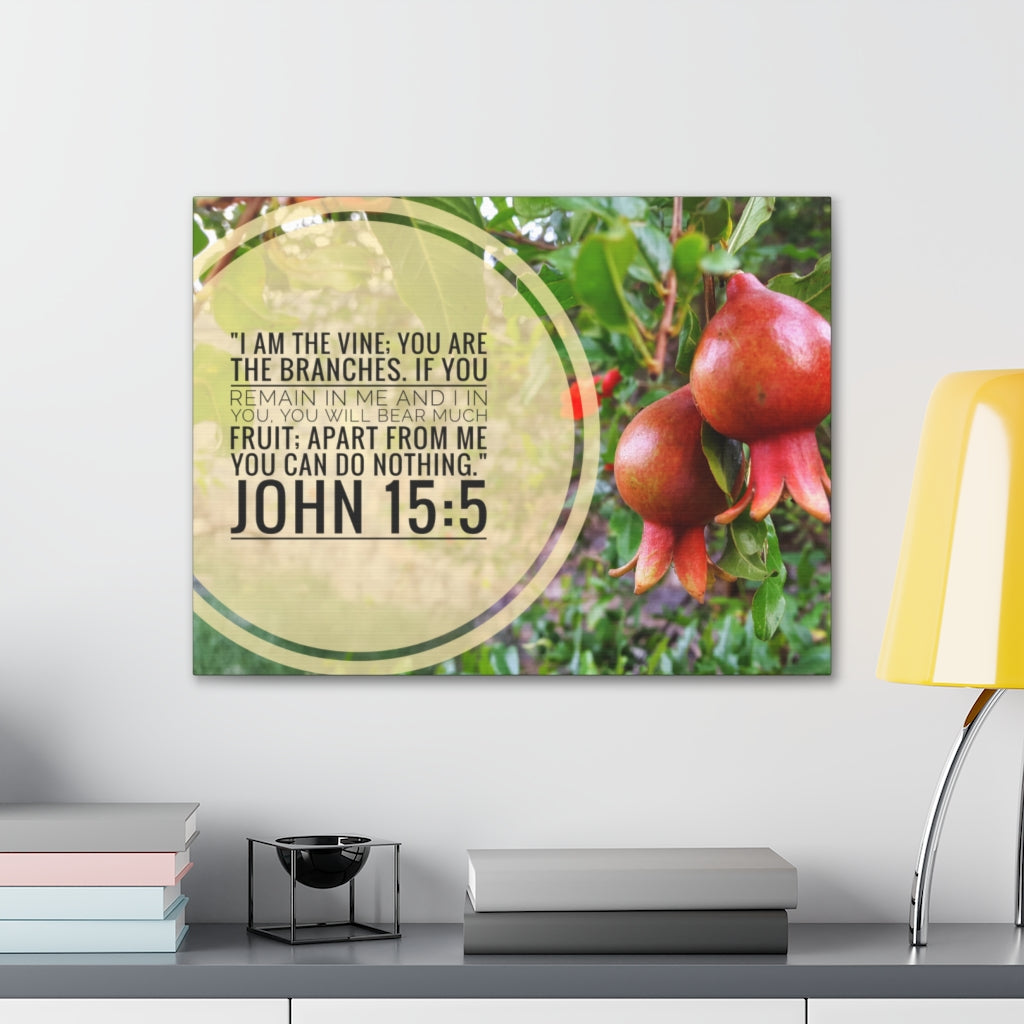 Scripture Walls Remain In Me John 15:5 Bible Verse Canvas Christian Wall Art Ready to Hang Unframed-Express Your Love Gifts