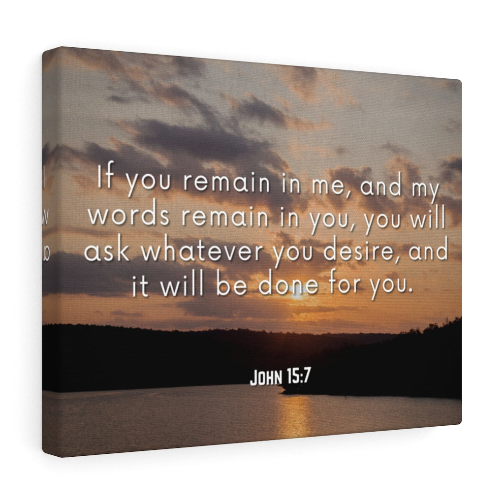 Scripture Walls Remain In Me John 15:7 Bible Verse Canvas Christian Wall Art Ready to Hang Unframed-Express Your Love Gifts