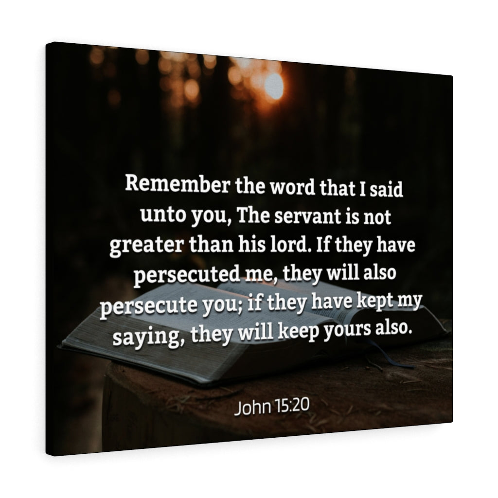 Scripture Walls Remember The Word John 15:20 Bible Verse Canvas Christian Wall Art Ready to Hang Unframed-Express Your Love Gifts
